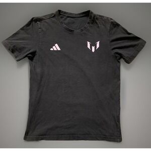 Lionel Messi Adidas Inter Miami Jersey Print T-Shirt Soccer Black Small JBHS
